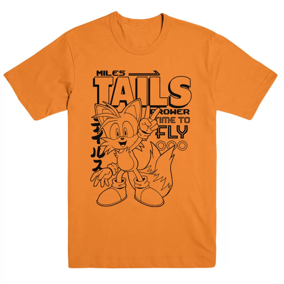 Miles Tails Prower Time to Fly Gold Tee from Sonic the Hedgehog>SEGA Flash Sale