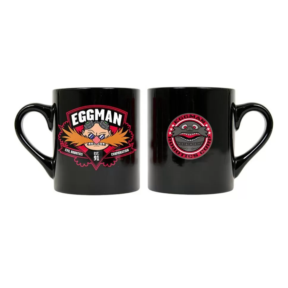 Sonic The Hedgehog Patchwork Eggman Corp Black Mug>SEGA Store